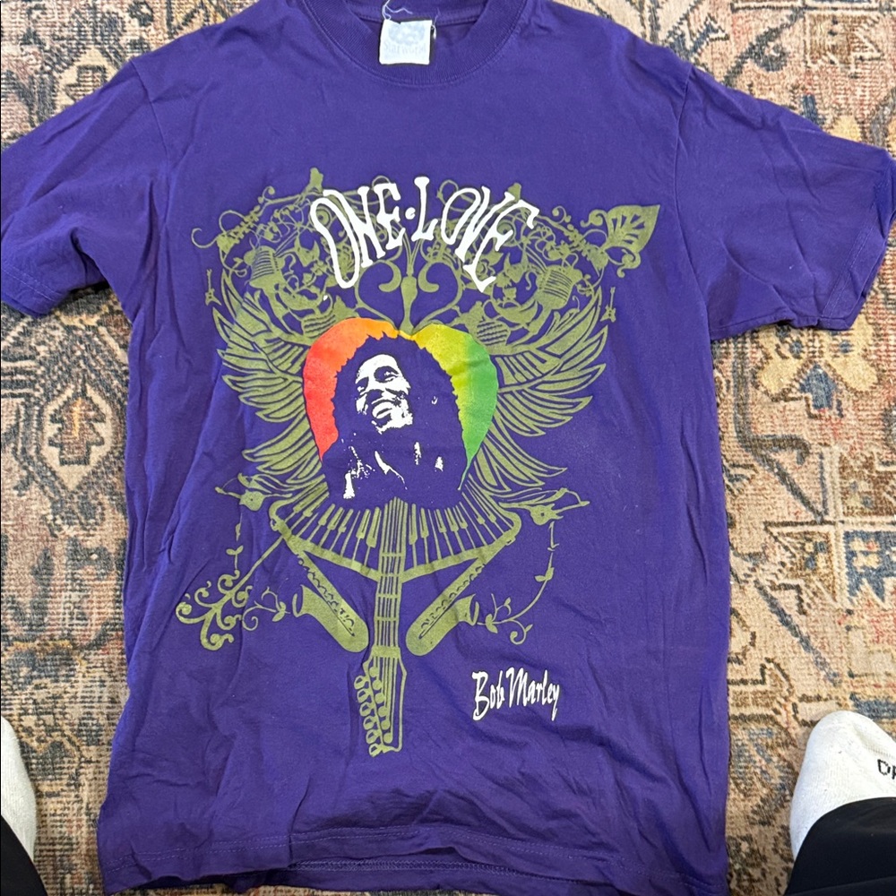 Vintage Purple Bob Marley Graphic T-Shirt